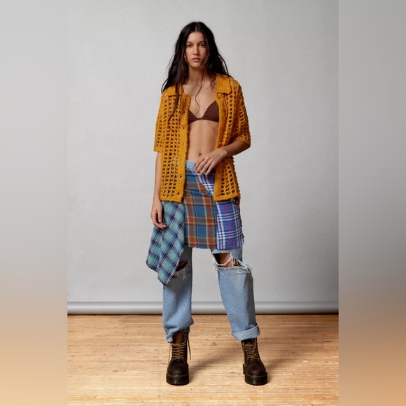 BDG OSAKA OPEN KNIT POLO SWEATER SMALL - Picture 2 of 5